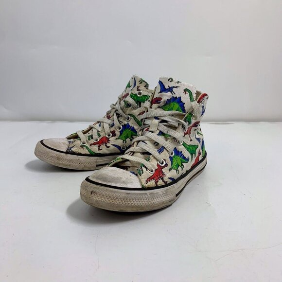 Converse Chuck Taylor Kids All Star Hi T-Rex Stegosaurus Dino Sneaker Size 3 - Picture 1 of 15